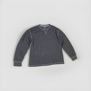 RedHead Mens Large Gray Crew Neck Knit Sweater Contrast Stitch Pullover